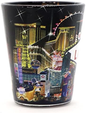 Las Vegas Nevada City Collage Black Shot Glass