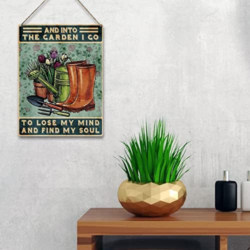 Funny Garden Quote Wood Placa Placa Plata