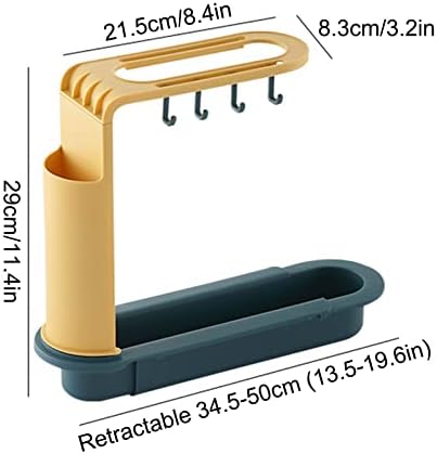 Stoyrb Pia telescópica Rack de armazenamento Rack de armazenamento Comprimento ajustável 3 em 1 Organizador de pia Bandejas de bandeja Sones Sopa Sopa com cesto de armazenamento expansível de armazenamento de pântano de pântano para cozinha