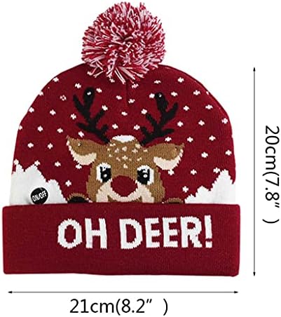 WODMB 9PCS/Set Hats de Natal Sweater Sweater LED CHAPA LIGADO NAT CAP NA CAP (COR: A, TAMANHO