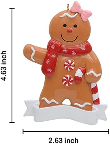 Gingerbread Cookie Girl Christmas Ornament - Gingerbread de gengibre personalizado - Presentes de lembrança de Natal exclusivos para meninas padeiro