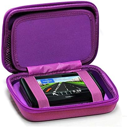Navitech Purple Hard GPS Carting Case Compatível com Tomtom Go 2535TM Viajante mundial 5 GPS