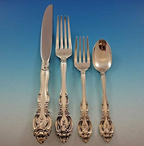 La Scala de Gorham Sterling Silver Flabwars Set Service 24 peças Tamanho do jantar