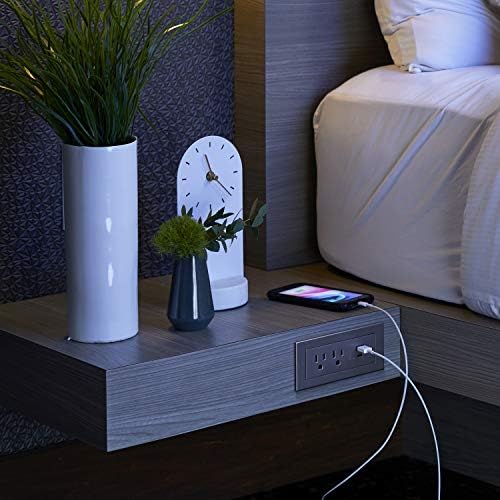 Power Strip by wiremold, faixa de alimentação com USB, sob tira elétrica de mesa, tira de energia montável, saída de móveis, 15 amp,