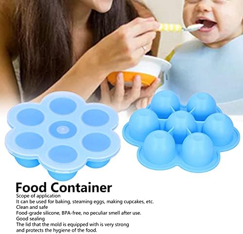 7 Recipiente de armazenamento de alimentos em grade, caixa de suplementos de alimentos azul molde de alimentos de silicone
