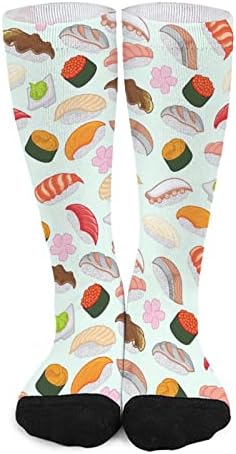 WeedKeyCat Sushi Pattern Crew Socks ROVA NOVA FONITY IMPRIMENTO GRAPHIC CASUAL MODERAÇÃO espessura para o outono da primavera e inverno