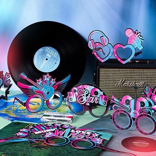 24 PCs Music Party Favors Music Paper EyeGlasses Music Birthday Party Decorações de festa engraçada de aniversário para crianças