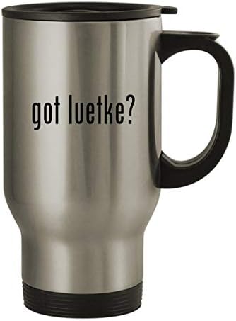 Presentes Knick Knack Got Luetke? - caneca de viagem de aço inoxidável de 14 onças, prata
