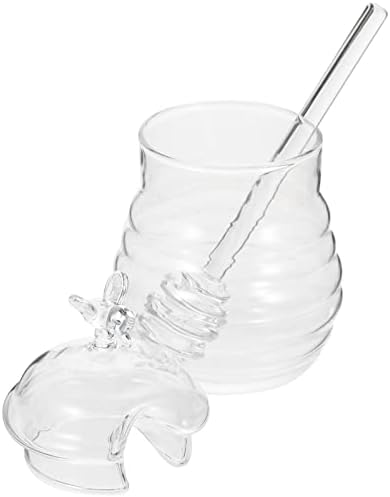 Distribuidor de xarope de terrário de cabilock jarra de mel de vidro transparente recipiente de mel transparente