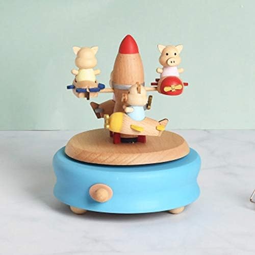 Zlbyb Creative Music Box Wooden Rotating Box Crafts Vintage Decoration Festival Infantil Festival Birthday Gift