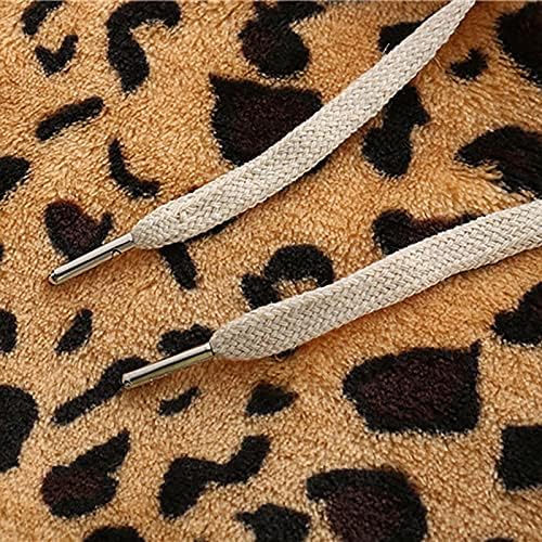 PrDeCexlu Work Encanto Hoodies de manga longa para mulheres colheita de leopardo de leopardo com capuz com capuzes de capuz Zip