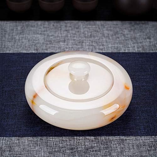 Cinzas de cinzas/bandeja de cinzas cinzas brancas de estilo chinês com tampa de tampa externa em casa desktop jade Ashtray decoração anti-ash 6,29 * 2,75 polegadas de cinzeiro decorativo