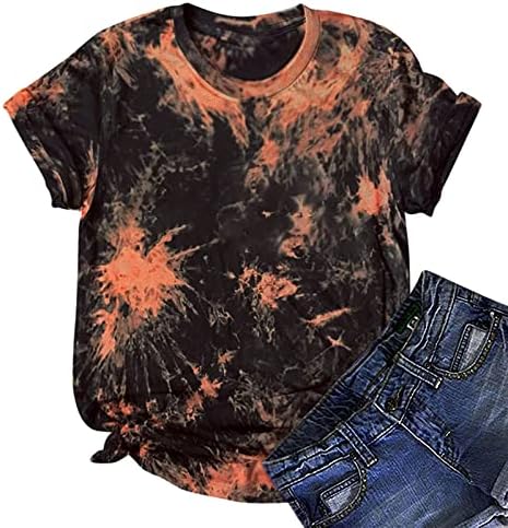 Camisas de presente de corante e tingimento engraçado para menina adolescente ou outono verão de manga curta de cola de
