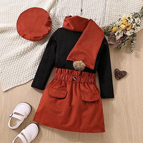 Kagayd Toddler Girl Rous Kids Criança criança meninas de meninas compridas Tops de punhado de retalhos sólidos com bebê com cobertor