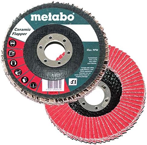 Metabo 629495000 4,5 x 7/8 Abrasivas de abrasivas de abrasivas Discos 80 Grit, 10 pacote