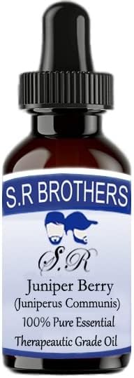 S.R Brothers Juniper Berry Pure & Natural Terapereautic Grade Essential Oil com conta -gotas 15ml