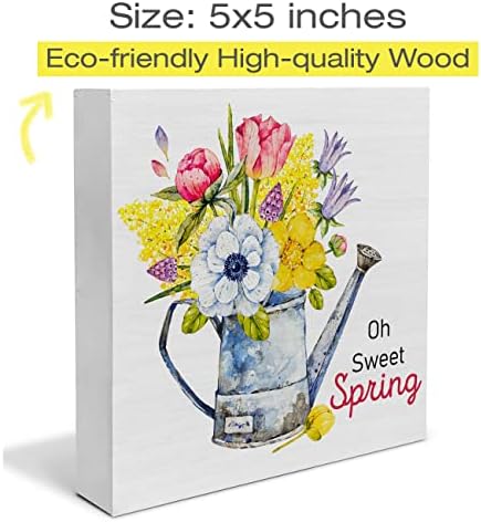 Oh doce caixa de madeira da primavera placas de madeira bloqueio de madeira bloqueios de arte de madeira signo de mesa