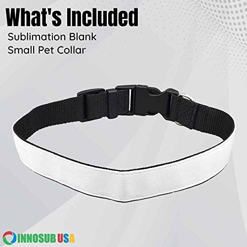 Innosub Sublimation Blank Pet Dog Collar Polyster Small com bloqueio rápido e fivela de desbloqueio