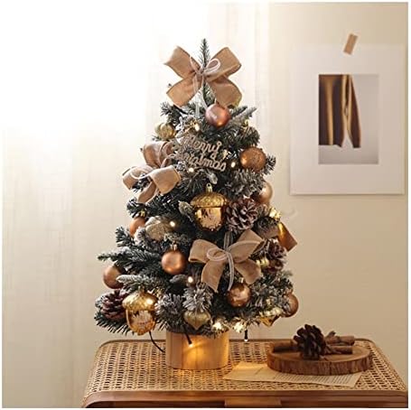 Indyah Christmas pré-iluminada mini árvore de Natal artificial, árvore de Natal artificial com pinheiro, adequado para casa, escritório,