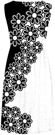 Vestidos casuais femininos férias com estampa floral sem mangas contra o pescoço da praia Mini vestido casual traseiro