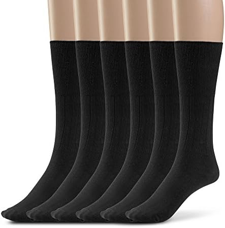 Dedos de seda meias diabéticas de algodão para homens sem ligação meias sem costura, 3 ou 6 PK Multi Colors Tamanhos grandes