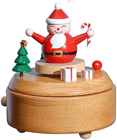 Zhyh Wooden Rotcing Music Box Christmas Tree Caixa de música infantil Toys Decorações de casa Aniversário