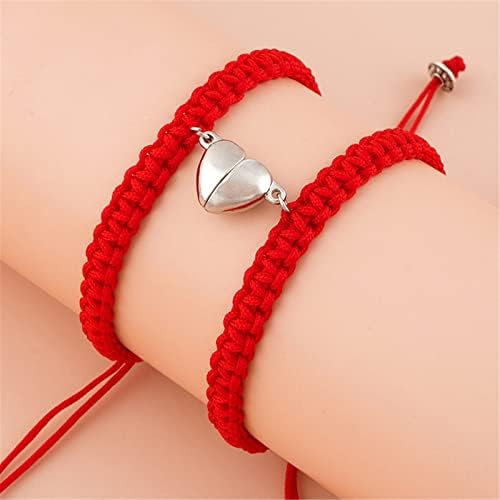 2pcs Braide Red String de pulseira de destino conjunto para amantes homens homens menino menino namorado namorado casal combinando bracelete relacionamento de boa sorte