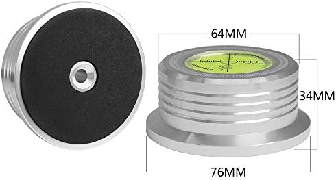 Viborg LP628S Record Weight Disc Stabilizer, nível de plataforma giratória de 60Hz prata, 280g HiFi 3 em 1 grampo de vinil à prova