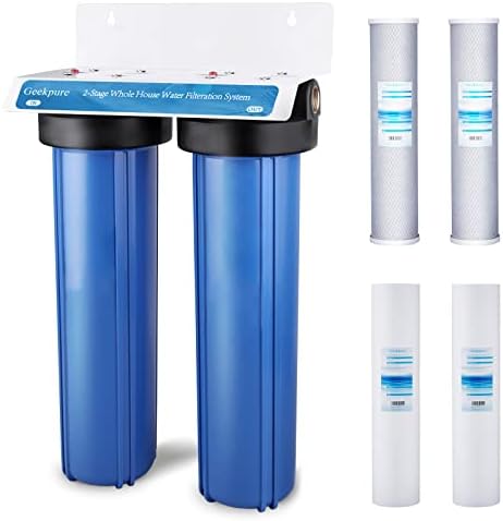 Sistema de filtro de água da casa de 2 estágios de 2 estágios com alojamento azul de 20 polegadas 1 Porta 2 x pp, 2 x