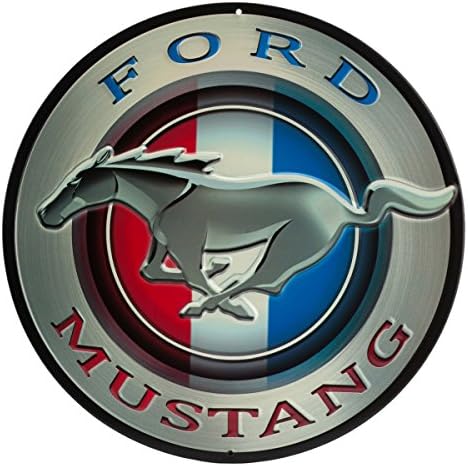 Marcas de estrada aberta Ford Mustang Round Metal Sign - Vintage Ford Mustang Sign para garagem ou caverna