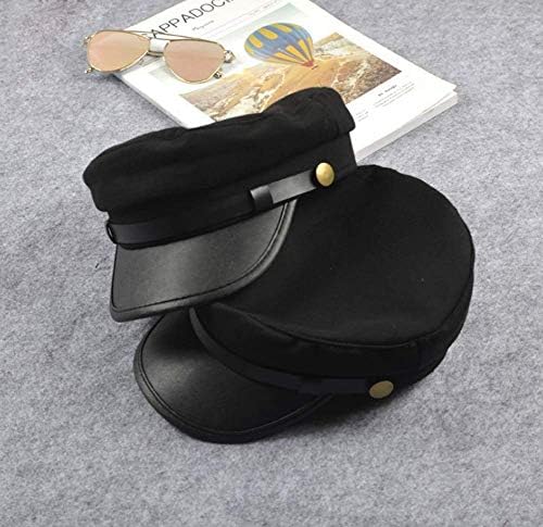 Elandy Black Men and Women Chauffeur Hat Driver Hat Hat Take Hats Capitão Sailor Hap