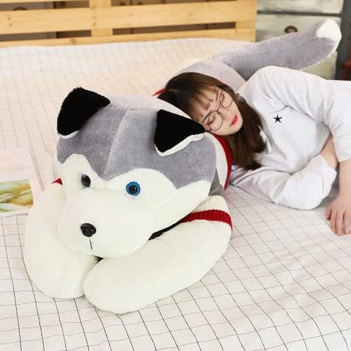 Belo cachorro gigante, brinquedo de pelúcia, macio de travesseiro comprido de travesseiro de desenho animado de boneca