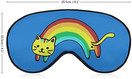Rainbow Cat Sleeping Eye Máscara Sombra com Seça ajustável