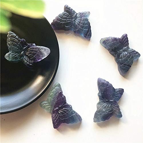 Zym116 1pcs fluorita natural cristal borboleta manual coleta de pedra preciosa de reiki curando cálculos e minerais