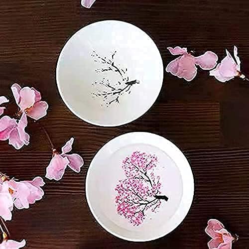 NC Sakura Cup de xícaras de saquê de cerâmica japonesa podem mudar de cor com copos de alteração de cor de cor de cor de cor de cor de copos de soju, branco, 1 contagem