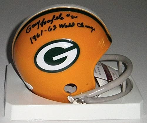 Packers Gary Knafelc assinou mini capacete com 1961-62 Champs JSA CoA Autograf