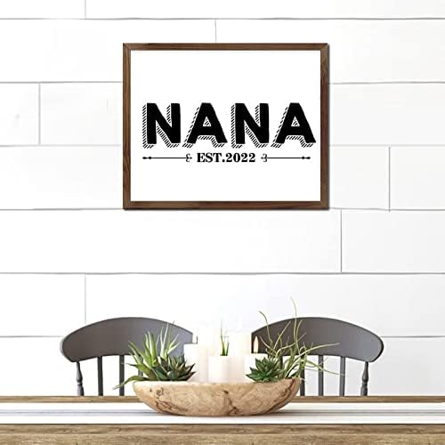Sinais de madeira com o tema dos membros da família promovido a citação motivacional Nana 16x20in Placa de madeira