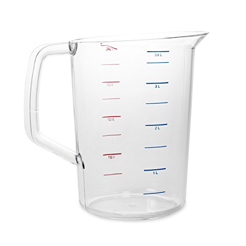 Rubbermaid Comercial Products Bouncer Cup, 4 litros, claro, FG321800CLR & NORPRO Capacidade de 4 xícaras de copo de medição de plástico