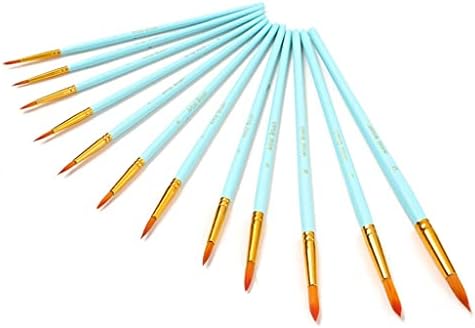 MJWDP 12 PCS Pincéis de tinta profissional Nylon Hair Artist pincel para suprimentos de arte em aquarela de óleo acrílico