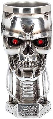 Nemesis Now Terminator Head Goblet 17cm Silver, resina com inserção de aço inoxidável