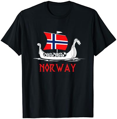 Bandeira norueguesa Noruega Viking Naving Noruega T-shirt