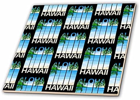 3DROSE Um design de viagem retrô para a lembrança de Aloha Havaí. - Azulejos