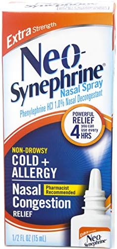 Spray nasal neo-sinefrina, fórmula de força extra, 0,50 onças cada