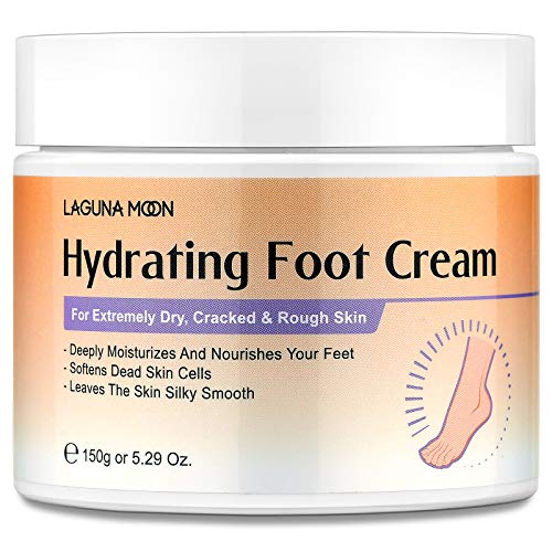 Creme de pé laguunamoon para pés rachados seco - uréia, vitamina E e hidratante do pé de ácido hialurônico para pele seca,