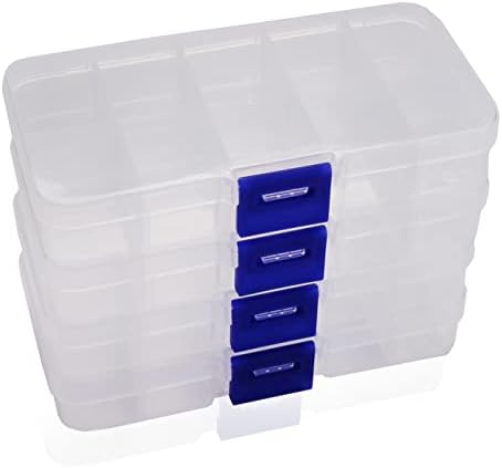 Bobdefu Jewelry Organizer Boxes para brincos Pingentes Anéis de maquiagem cozinha, jóias de plástico transparente com uma bandeja de compartimento pequeno removível