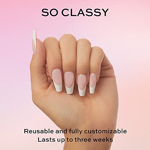 Pressione glamnética em unhas - expostas e tão elegantes | Long Coffin unhas com acabamento UV de salão em um kit reutilizável