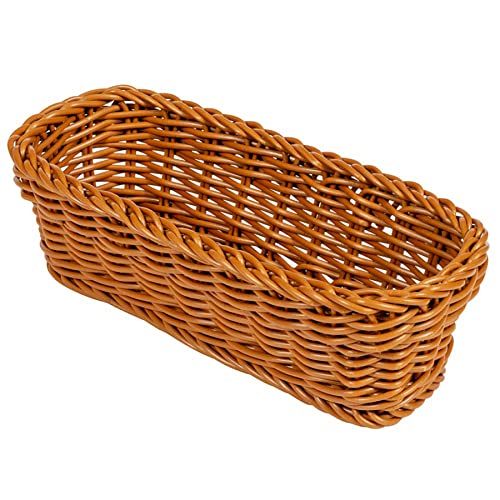 PEGAR. WB-1504-BK Oval Polyweave Bread Serving Basket, 9,25 x 6,75, preto