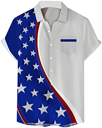 HSSDH 4 de julho camisas masculinas, masculino American Flag Button Down Down Star Star Stripes 4 de julho camisas patrióticas