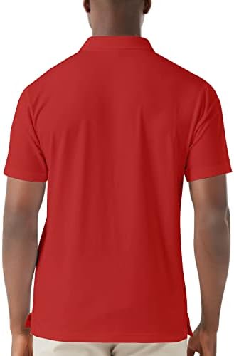 Camisa pólo masculina manga curta wicking camisa de golfe seca rápida performance