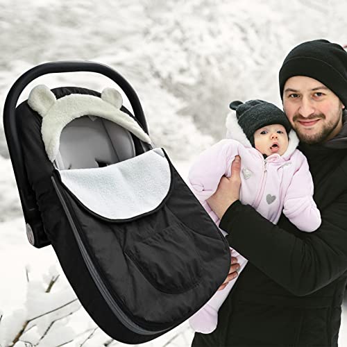 Capa de assento de carro para bebês, dossel de assento de bebê de inverno, 2 em 1 universal capa de assento de carro infantil universal para meninos e meninas - mantém o bebê quente e aconchegante e aconchegante capa de porta -malas adequada para toda a temporada